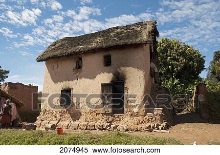 Stock Photography - House In A Village Along The Road Between Fianarantsoa & Ranomafana, Fianarantsoa Province, Madagascar. Fotosearch