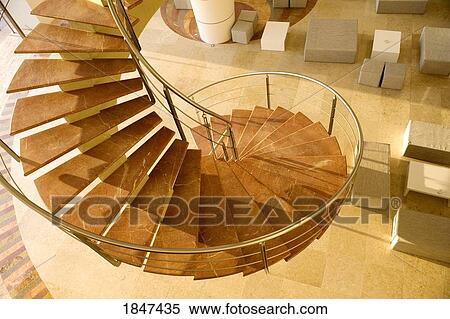 Stock Photography - House Interior With Spiral Staircase; Puerto Vallarta, Mexico. Fotosearch