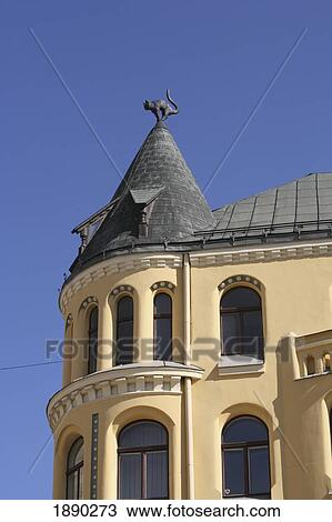 Stock Image - House Of Cats Building In Old Town. Fotosearch