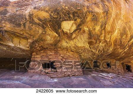 Stock Photography - House on Fire Anasazi ruin in Mule Canyon; Utah, United States of America. Fotosearch