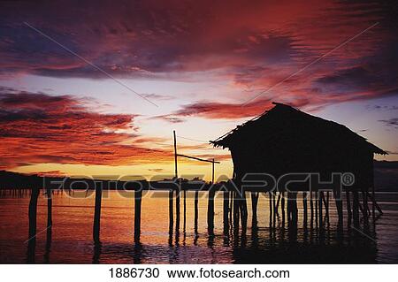 House On Stilts At Sunset, Waigeo View Large Photo Image Stock Image - House On Stilts At Sunset, Waigeo. Fotosearch