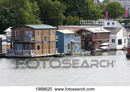 Houseboats In The Harbor, Victoria, British Columbia, Canada View Large Photo Image Stock Image - Houseboats In The Harbor, Victoria, British Columbia, Canada. Fotosearch