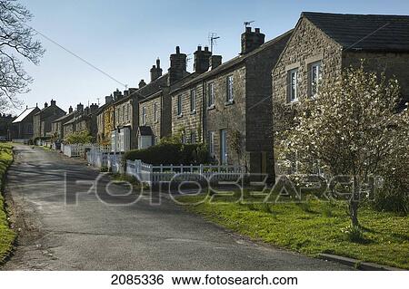 Houses Along A Street; East Witton Yorkshire England View Large Photo Image Stock Photograph - Houses Along A Street; East Witton Yorkshire England. Fotosearch