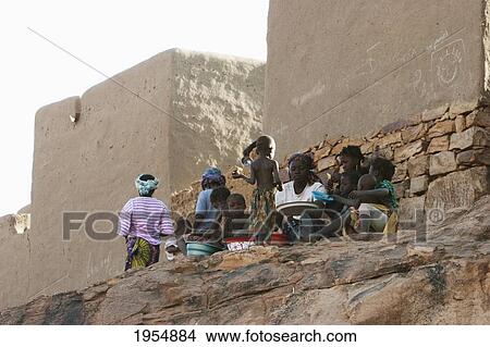 Picture - Houses at top the Bandiagara Escarpment in Sangha, Mali. Fotosearch