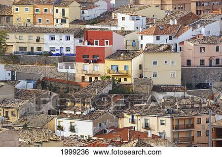 Stock Photograph - Houses In Old Section Of Cuenca; Cuenca Cuenca Province Castilla-La Mancha Spain. Fotosearch