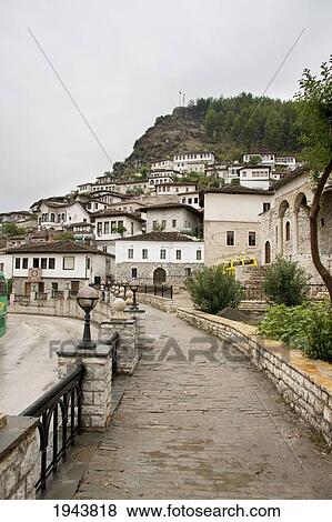 Stock Photo - Houses In The Gorica District, Berat, Albania. Fotosearch