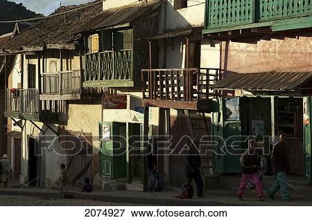 Houses In The Haute-Ville Of Fianarantsoa, Madagascar View Large Photo Image Stock Photo - Houses In The Haute-Ville Of Fianarantsoa, Madagascar. Fotosearch