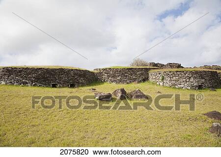 Houses In The Orongo Ceremonial Village, Rapa Nui (Easter Island), Chile View Large Photo Image Stock Image - Houses In The Orongo Ceremonial Village, Rapa Nui (Easter Island), Chile. Fotosearch