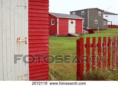 Stock Photo - Houses In The Town Of Point Bona Vista, Newfoundland. Fotosearch