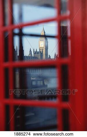 Houses Of Parliament And Big Ben As Seen Through A Red Telephone Box View Large Photo Image Picture - Houses Of Parliament And Big Ben As Seen Through A Red Telephone Box. Fotosearch