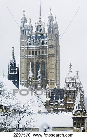Houses Of Parliament In The Snow, London, Uk View Large Photo Image Stock Image - Houses Of Parliament In The Snow, London, Uk. Fotosearch