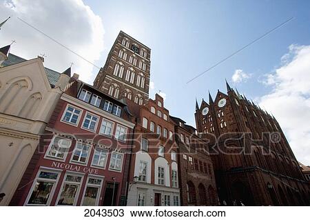 Houses On The Alter Markt (Old Market Square) And Rathaus (Town Hall), Stralsund, Germany View Large Photo Image Stock Image - Houses On The Alter Markt (Old Market Square) And Rathaus (Town Hall), Stralsund, Germany. Fotosearch