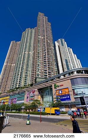 Stock Photography - Housing Tower Blocks Kowloon, Hong Kong, 2008. Fotosearch