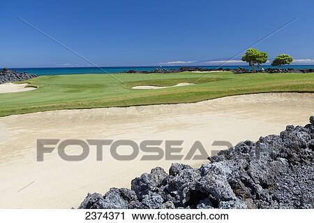 Stock Image - Hualalai Golf Course; Big Island, Hawaii, United States of America. Fotosearch