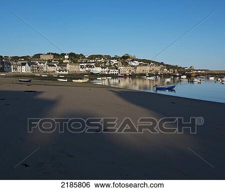 Hugh Town, St Mary's, Isles Of Scilly, Cornwall, Uk, Europe View Large Photo Image Stock Photograph - Hugh Town, St Mary's, Isles Of Scilly, Cornwall, Uk, Europe. Fotosearch