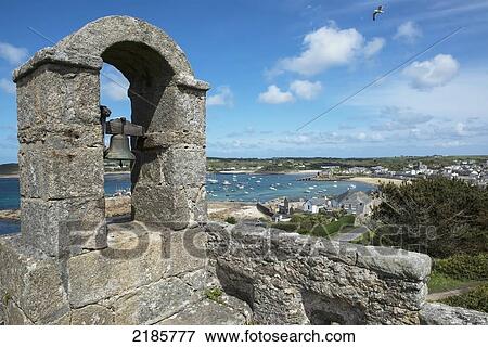 Hugh Town Viewed From The Bell Tower At The Star Castle Hotel, St Mary's, Isles Of Scilly, Cornwall, Uk, Europe View Large Photo Image Stock Photo - Hugh Town Viewed From The Bell Tower At The Star Castle Hotel, St Mary's, Isles Of Scilly, Cornwall, Uk, Europe. Fotosearch