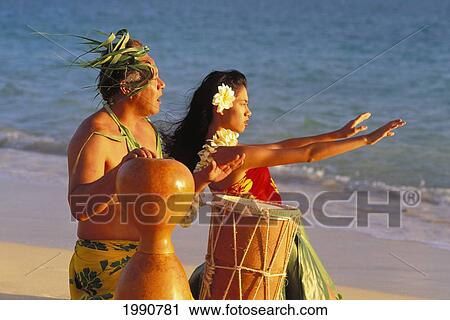 Hula Dancer At Sunrise On Beach With Tahitian Drummer, Shoreline Water View Large Photo Image Stock Image - Hula Dancer At Sunrise On Beach With Tahitian Drummer, Shoreline Water. Fotosearch