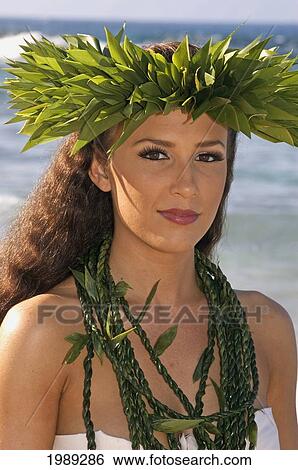 Hula Dancer In Haku And Maile Lei, On The Beach View Large Photo Image Stock Photograph - Hula Dancer In Haku And Maile Lei, On The Beach. Fotosearch