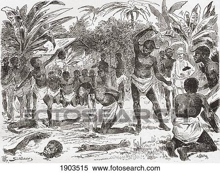 Stock Photography - Human Sacrifice In The Congo During The 19Th Century. From The Book Africa Pintoresca Published 1888.. Fotosearch