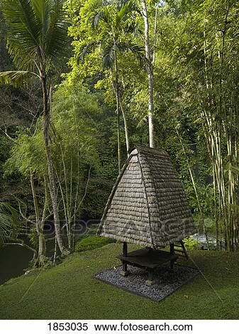 Stock Photography - Hut On Hiking Trail, Bali, Indonesia. Fotosearch