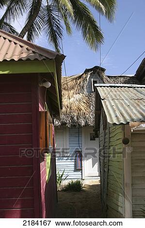 Stock Photo - Huts, Las Terrenas, Dominican Republic. Fotosearch