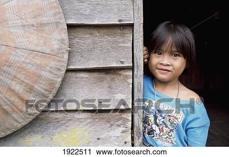 Stock Image - Iban Long Houses On Rejang River ÃƒÆ’Ã‚Â¡. Fotosearch