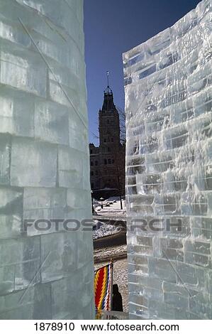 Stock Image - Ice Palace At Winter Carnival. Fotosearch