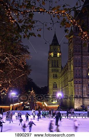 Ice Rink Near Natural History Museum View Large Photo Image Stock Photo - Ice Rink Near Natural History Museum. Fotosearch