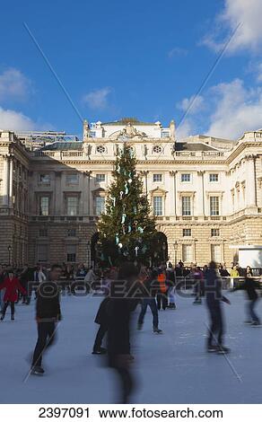 Ice skating at Somerset House; London, England View Large Photo Image Stock Image - Ice skating at Somerset House; London, England. Fotosearch