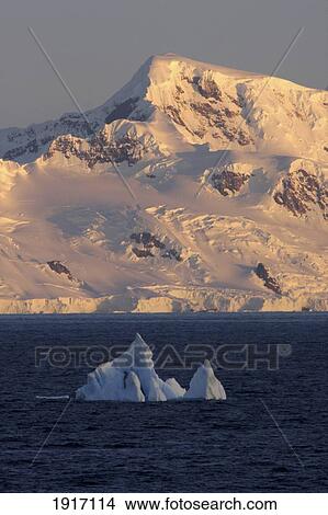 Picture - Iceberg At Sunset. Fotosearch