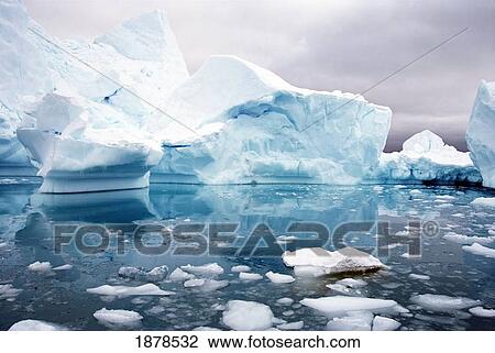Stock Image - Iceberg Floating In The Sea. Fotosearch