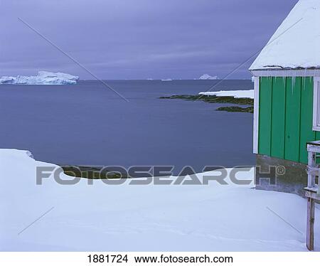Picture - Icebergs Floating In The Sea; Disko Bay, Greenland. Fotosearch