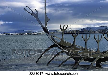 Iceland, Sculpture Solfarinn (Sun Follower); Reykjavik View Large Photo Image Stock Photo - Iceland, Sculpture Solfarinn (Sun Follower); Reykjavik. Fotosearch