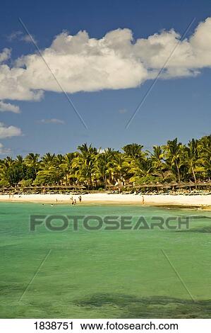 Stock Image - Idillic View Of Holiday Resort; Belle Mare, Mauritius. Fotosearch