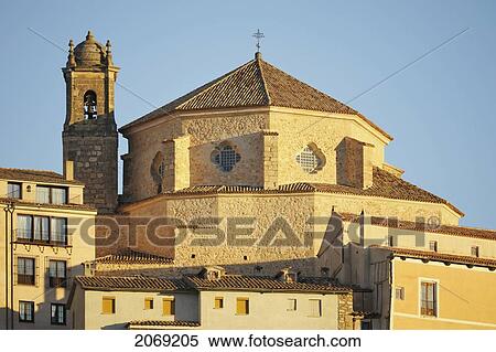 Stock Photography - Iglesia De San Pedro At Sunrise; Cuenca Castile La-Mancha Spain. Fotosearch