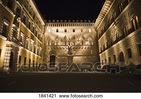 Illuminated Buildings In Siena; Tuscany, Italy View Large Photo Image Stock Image - Illuminated Buildings In Siena; Tuscany, Italy. Fotosearch
