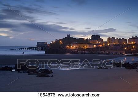 Illuminated Buildings On The Waterfront; United Kingdom View Large Photo Image Stock Photograph - Illuminated Buildings On The Waterfront; United Kingdom. Fotosearch