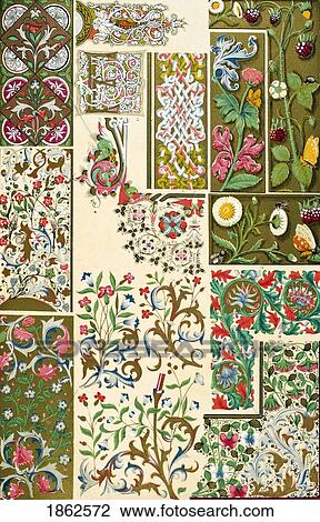 Illuminated Mss No 3 Plate Lxxiii From The Grammar Of Ornament By Owen Jones Published By Day & Son London 1865 View Large Photo Image Stock Image - Illuminated Mss No 3 Plate Lxxiii From The Grammar Of Ornament By Owen Jones Published By Day & Son London 1865. Fotosearch