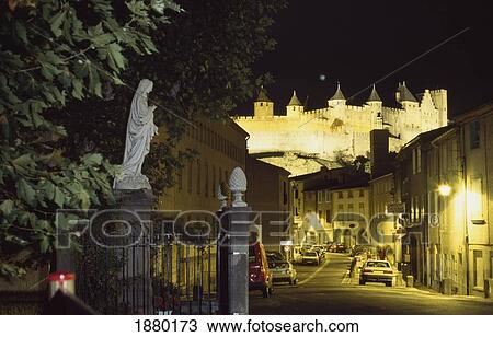 Illuminated Street At Night View Large Photo Image Stock Image - Illuminated Street At Night. Fotosearch