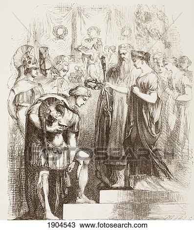 Stock Image - Illustration By For Pericles By William Shakespeare. From The Illustrated Library Shakspeare, Published London 1890.. Fotosearch