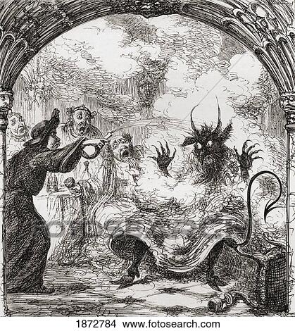 Picture - Illustration By George Cruikshank To The Poem A Lay Of St. Nicholas. From The Book The Ingoldsby Legends Or Mirth And Marvels By Thomas Ingoldsby, Published 1865.. Fotosearch