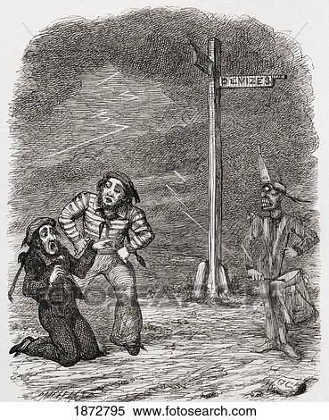 Stock Photography - Illustration By George Cruikshank To The Poem The Dead Drummer. From The Book The Ingoldsby Legends Or Mirth And Marvels By Thomas Ingoldsby, Published 1865.. Fotosearch