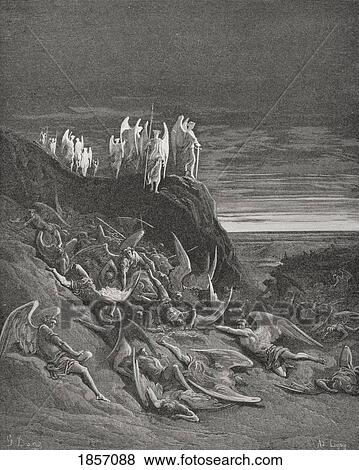 Illustration By Gustave Dore 1832-1883 French Artist And Illustrator For Paradise Lost By John Milton Book Vi Lines 410 To 412 View Large Photo Image Stock Photo - Illustration By Gustave Dore 1832-1883 French Artist And Illustrator For Paradise Lost By John Milton Book Vi Lines 410 To 412. Fotosearch