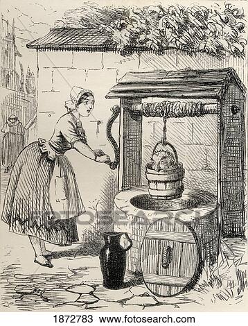 Stock Image - Illustration By J. Leech To The Poem A Lay Of St. Gengulphus. From The Book The Ingoldsby Legends Or Mirth And Marvels By Thomas Ingoldsby, Published 1865.. Fotosearch