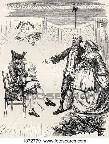 Stock Photo - Illustration By J. Leech To The Poem The Legend Of Hamilton Tighe. From The Book The Ingoldsby Legends Or Mirth And Marvels By Thomas Ingoldsby, Published 1865.. Fotosearch
