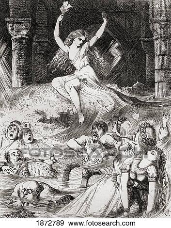 Stock Photo - Illustration By J. Tenniel To The Poem Sir Rupert The Fearless, A Legend Of Germany. From The Book The Ingoldsby Legends Or Mirth And Marvels By Thomas Ingoldsby, Published 1865.. Fotosearch