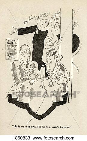Stock Image - Illustration By Ralph Barton 1891 To 1931 Frontspiece From The Book But Gentlemen Marry Brunettes By Anita Loos Published 1928. Fotosearch