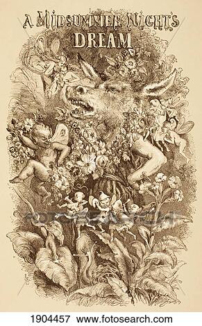 Stock Photo - Illustration By Sir John Gilbert For A Midsummer Night's Dream, By William Shakespeare. From The Illustrated Library Shakspeare, Published London 1890.. Fotosearch