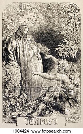 Picture - Illustration By Sir John Gilbert For The Tempest, By William Shakespeare. From The Illustrated Library Shakspeare, Published London 1890.. Fotosearch