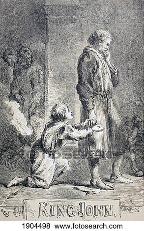 Stock Photo - Illustration By Sir John Gilbert For King John By William Shakespeare. From The Illustrated Library Shakspeare, Published London 1890.. Fotosearch